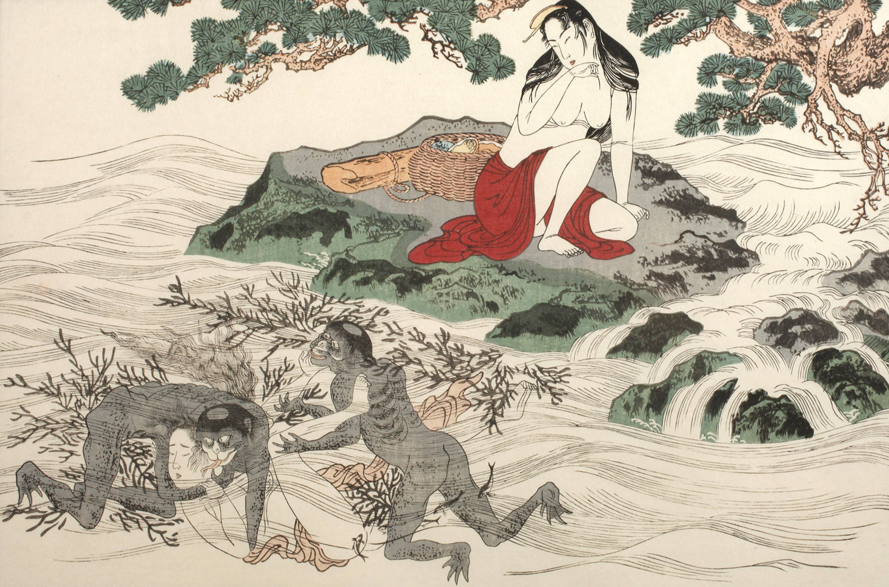 Nach Kitagawa Utamaro, ”Awabi Taucher”