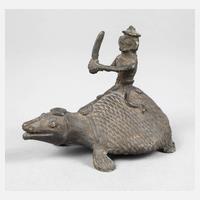 Bronzeplastik Schildkrötenreiter111