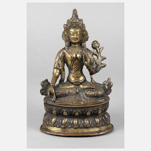 Bronzeplastik weiße Tara