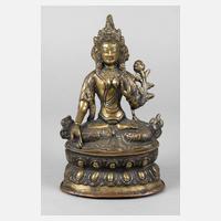 Bronzeplastik weiße Tara111