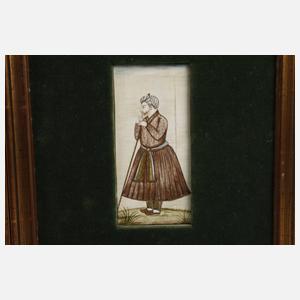 Vier Elfenbeinminiaturen