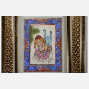 Vier Elfenbeinminiaturen