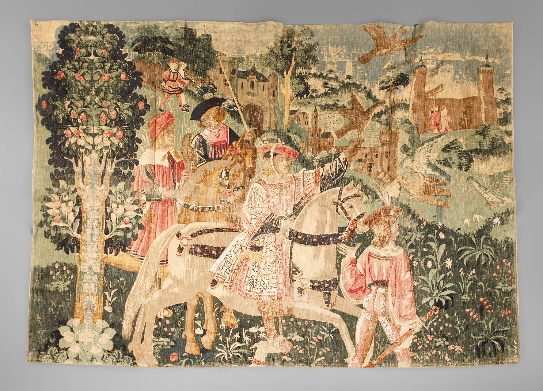 Wandteppich ”Le départ pour la chasse” (Abfahrt für die Jagd)