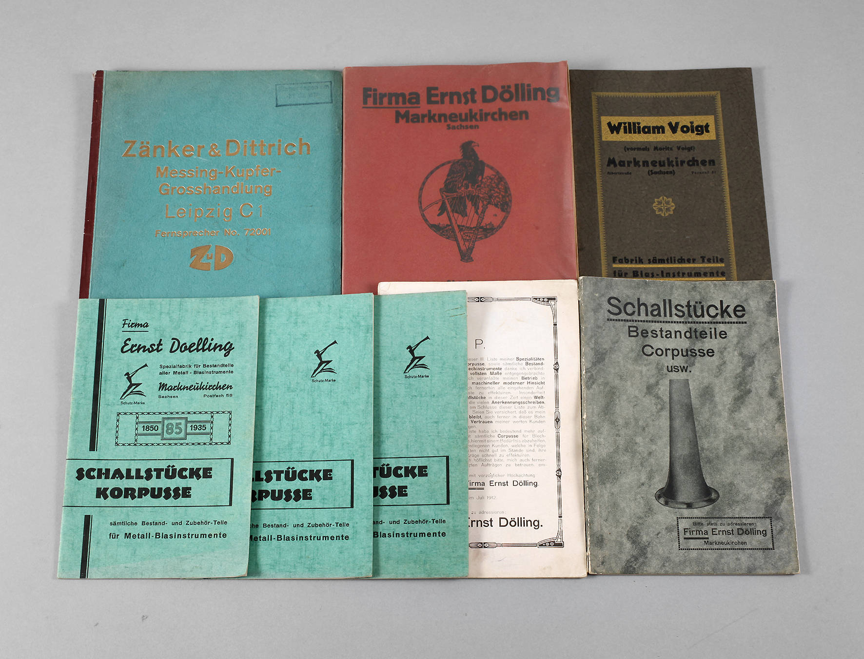 Sechs Kataloge Musikinstrumente Dölling