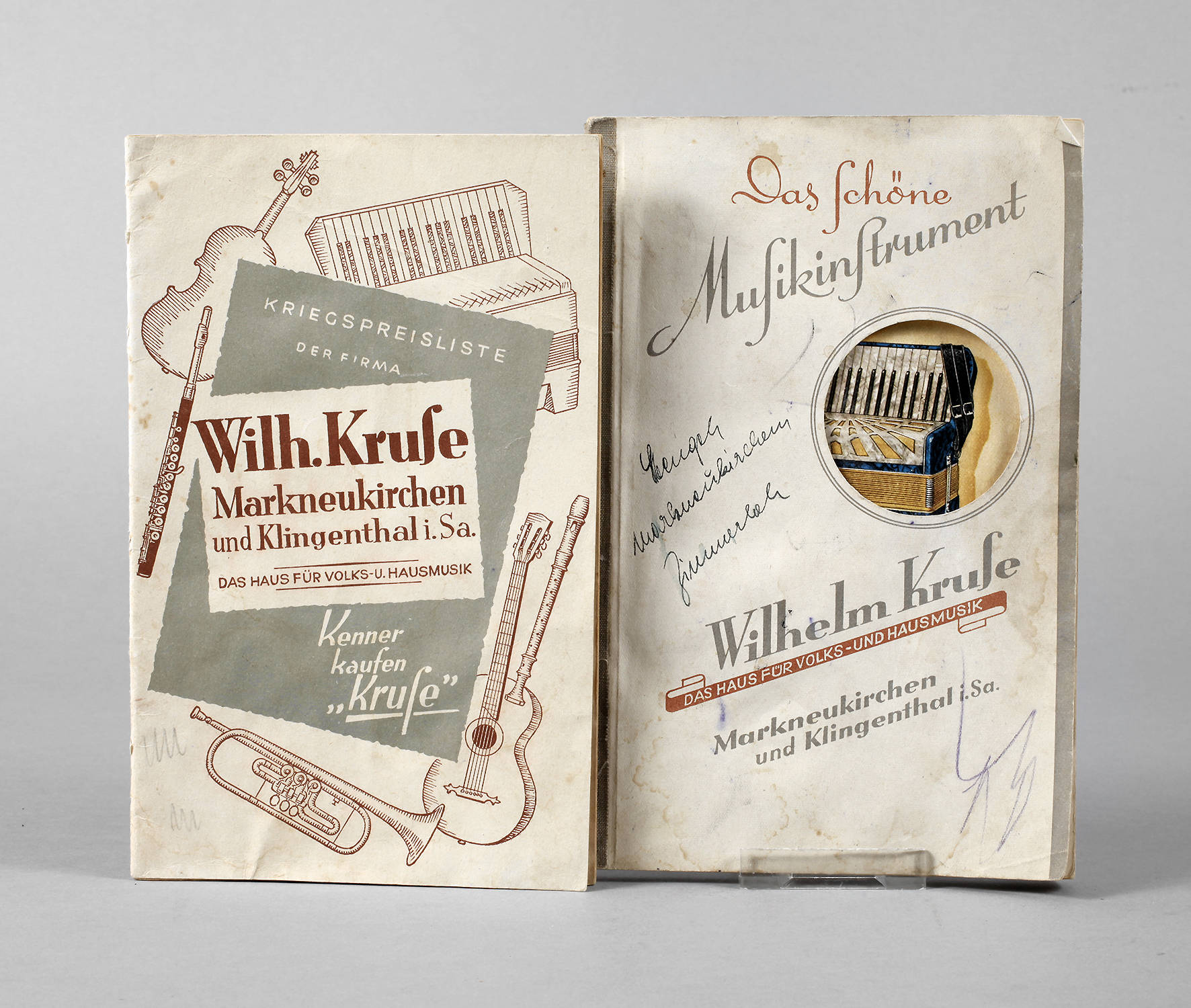 Zwei Kataloge Musikinstrumente Kruse