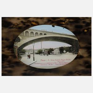 Hinterglasfoto Plauen ”Friedrich-August-Brücke”