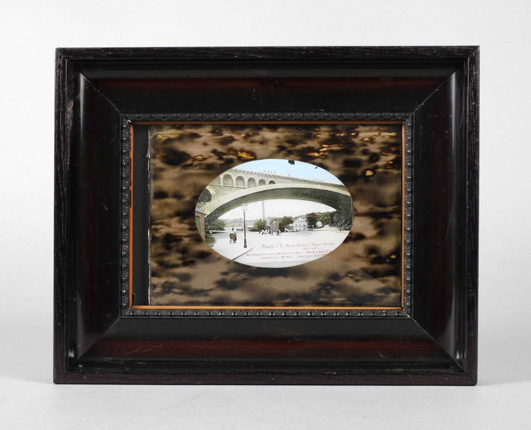 Hinterglasfoto Plauen ”Friedrich-August-Brücke”