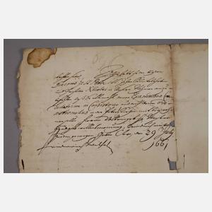 Urkunde Markgraf Friedrich Wilhelm zu Brandenburg