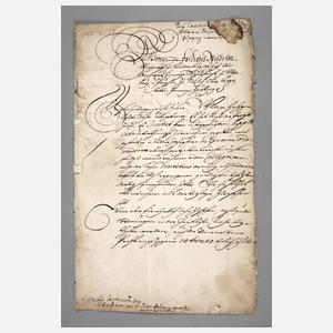 Urkunde Markgraf Friedrich Wilhelm zu Brandenburg