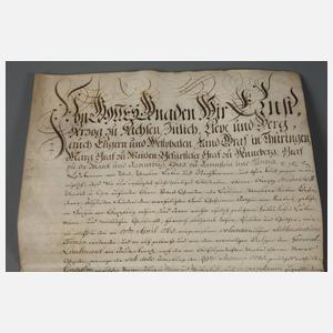 Urkunde Herzog Ernst zu Sachsen