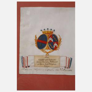 Zwei Alianzwappen Wallmenich/Schmidt