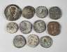 Elf antike Kupfer- und Bronzemünzen