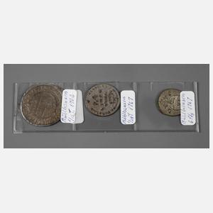 Drei Kleinmünzen Silber