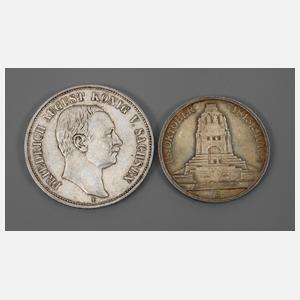 Zwei Münzen Sachsen