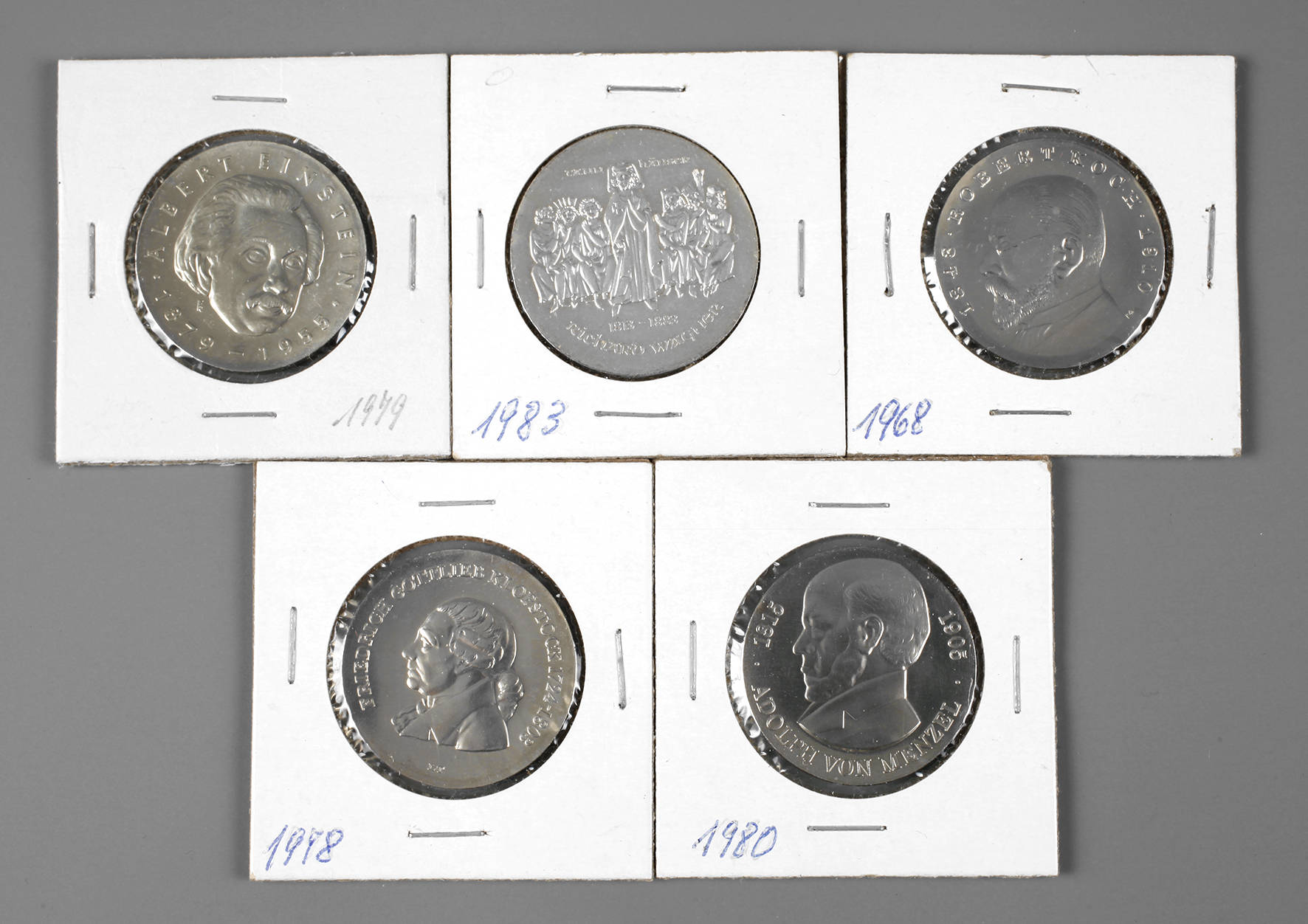 Fünf Münzen DDR