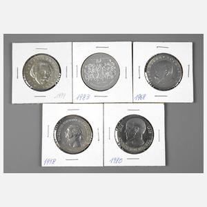 Fünf Münzen DDR