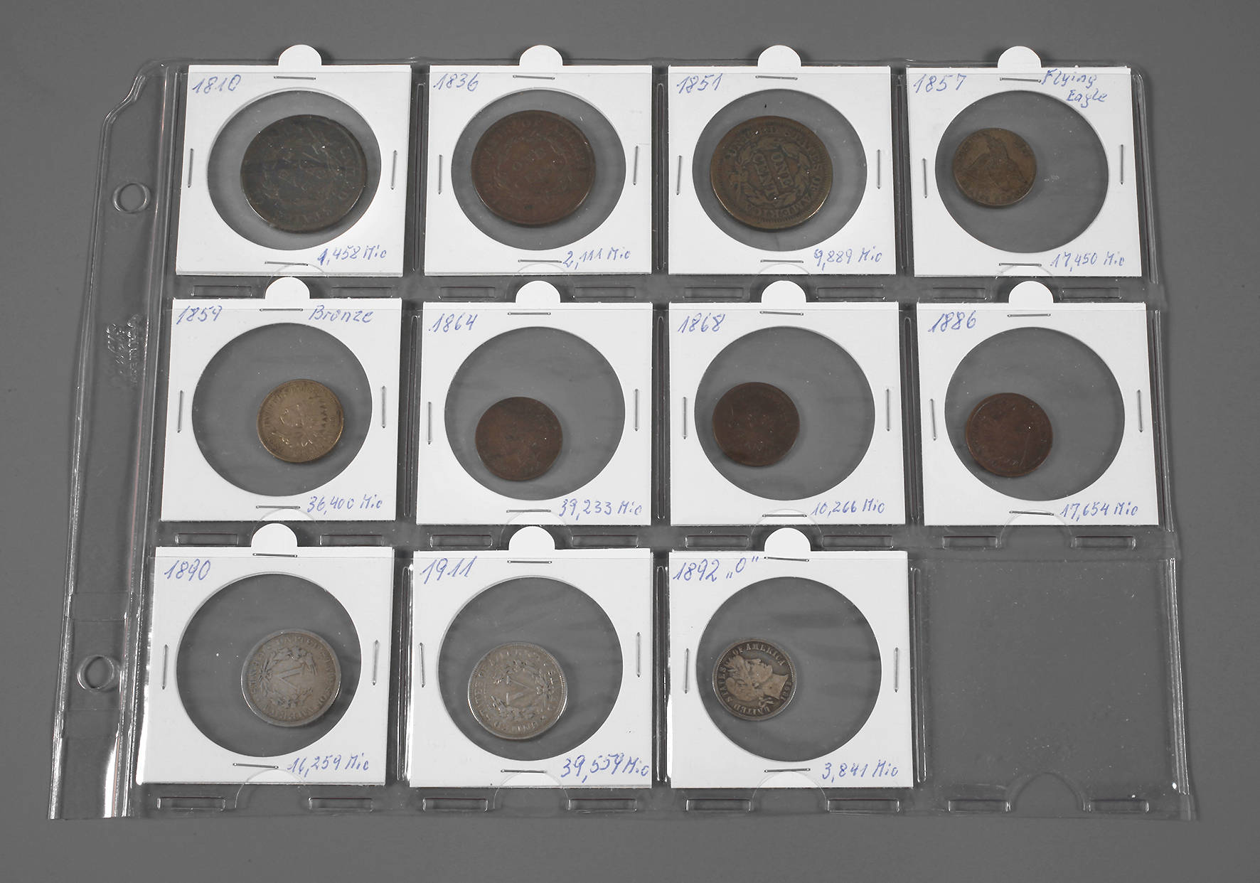 Elf Kleinmünzen USA