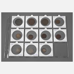 Elf Kleinmünzen USA