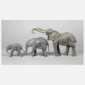 Drei Lineol Elefanten