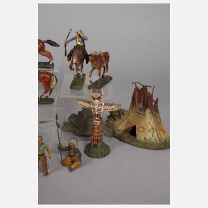 Großes Konvolut Elastolin Wildwest-Figuren