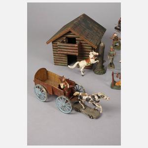 Großes Konvolut Elastolin Wildwest-Figuren