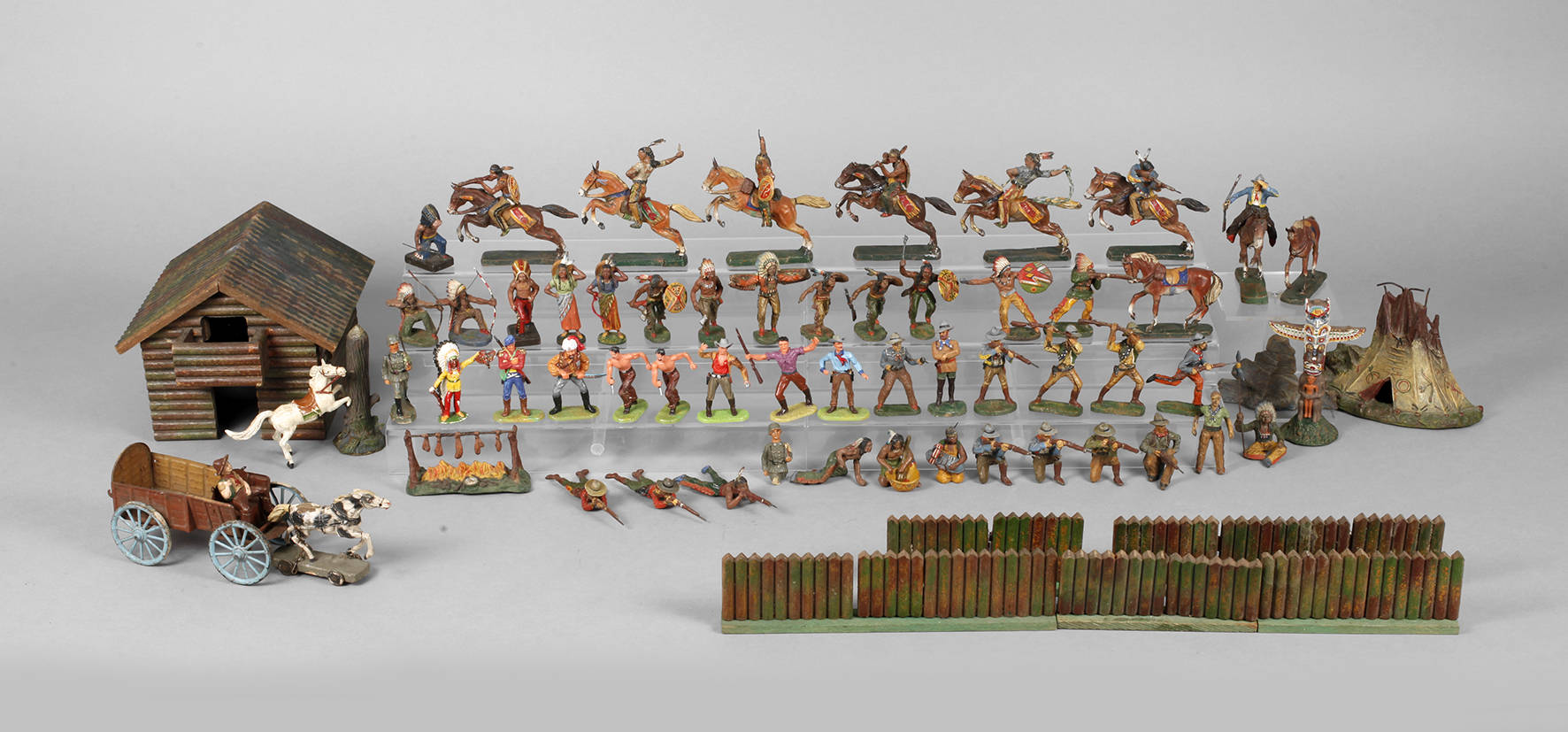 Großes Konvolut Elastolin Wildwest-Figuren