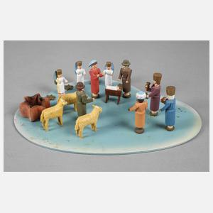 Kerzenhalter mit Weihnachtskrippe