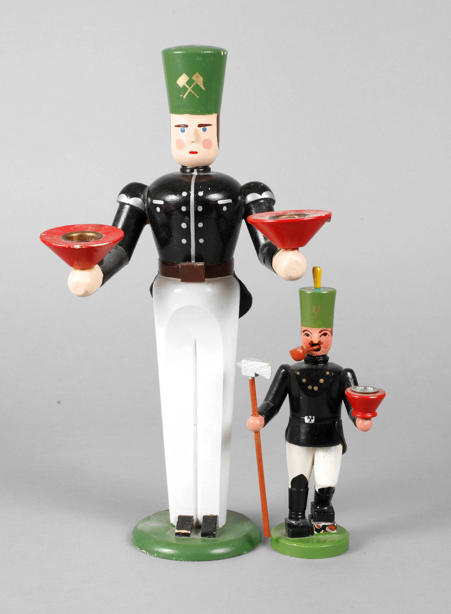 Zwei Lichterbergmänner Erzgebirge