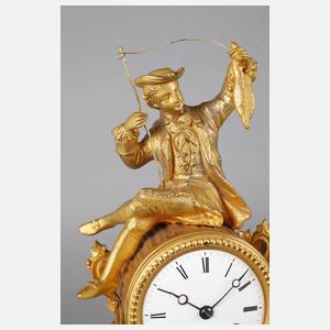 Figurenuhr mit Glassturz