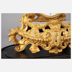 Figurenuhr mit Glassturz