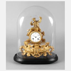 Figurenuhr mit Glassturz
