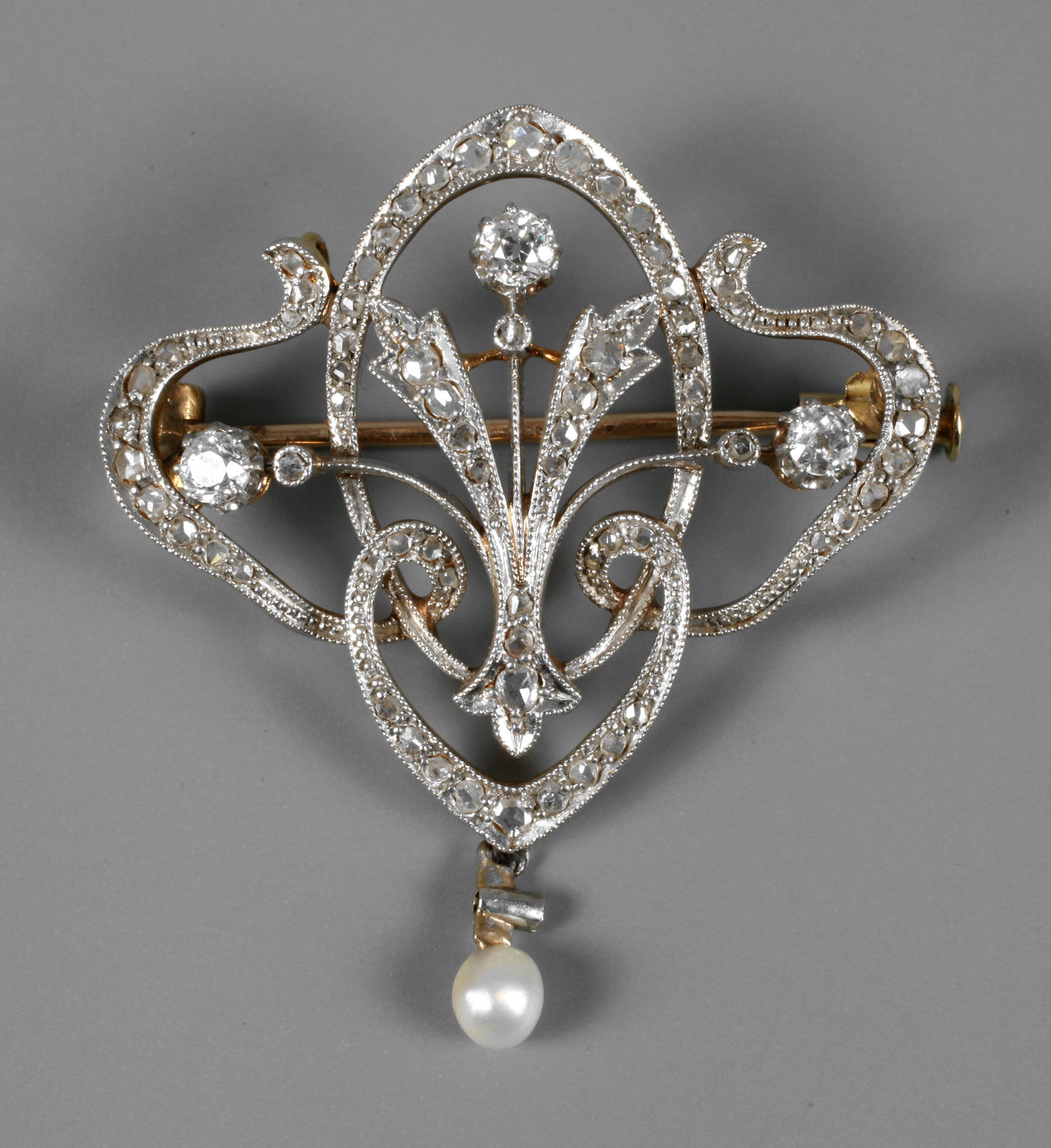 Jugendstil-Brosche Brillant