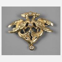 Vogelbrosche mit drei Brillanten111