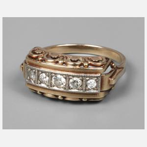 Art déco-Ring mit fünf Brillanten