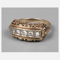 Art déco-Ring mit fünf Brillanten111