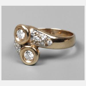 Ring Gelbgold mit Diamanten und Brillanten