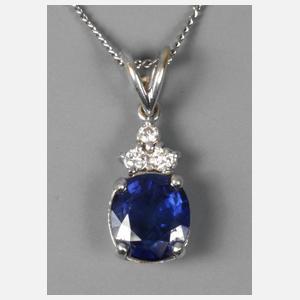 Saphiranhänger mit Brillant