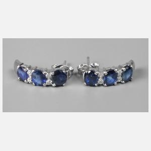 Paar Ohrstecker Saphir