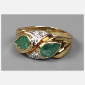 Damenring Smaragd/Brillant