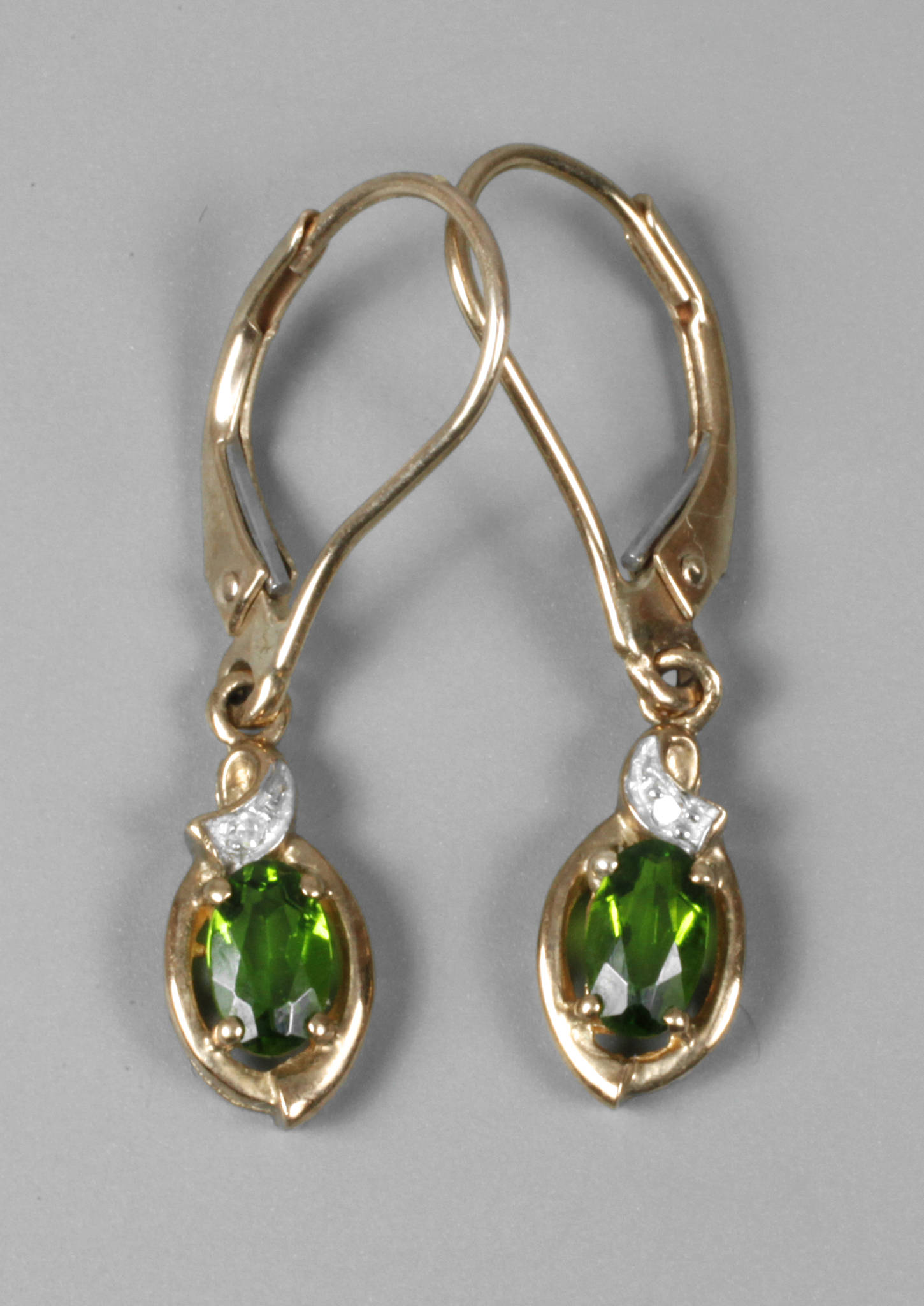 Paar Gold-Ohrringe mit Turmalin