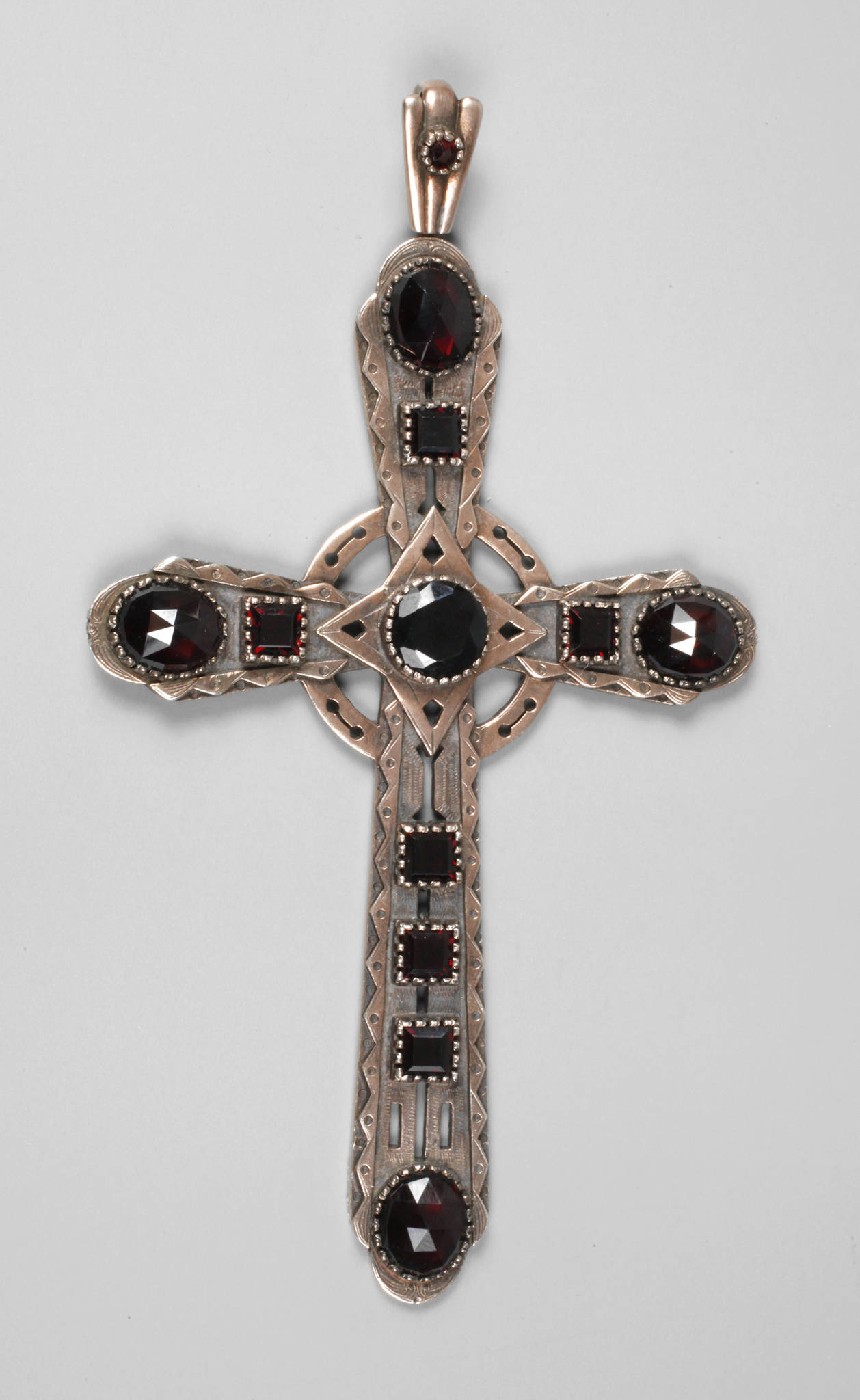 Großer Kreuzanhänger Granat