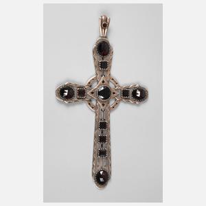 Großer Kreuzanhänger Granat