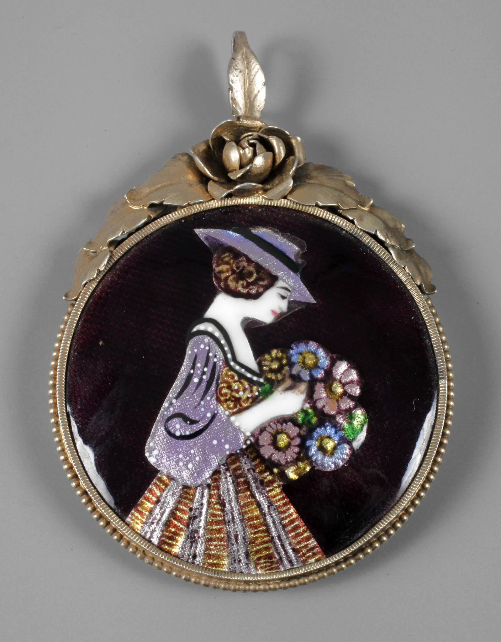 Jugendstil-Anhänger Email