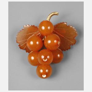 Bernsteinbrosche in Weintraubenform