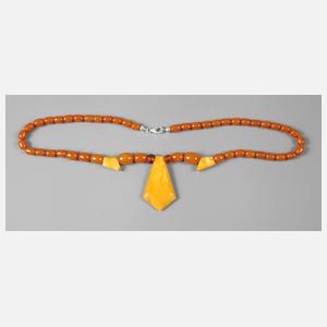 Bernsteinkette Art déco