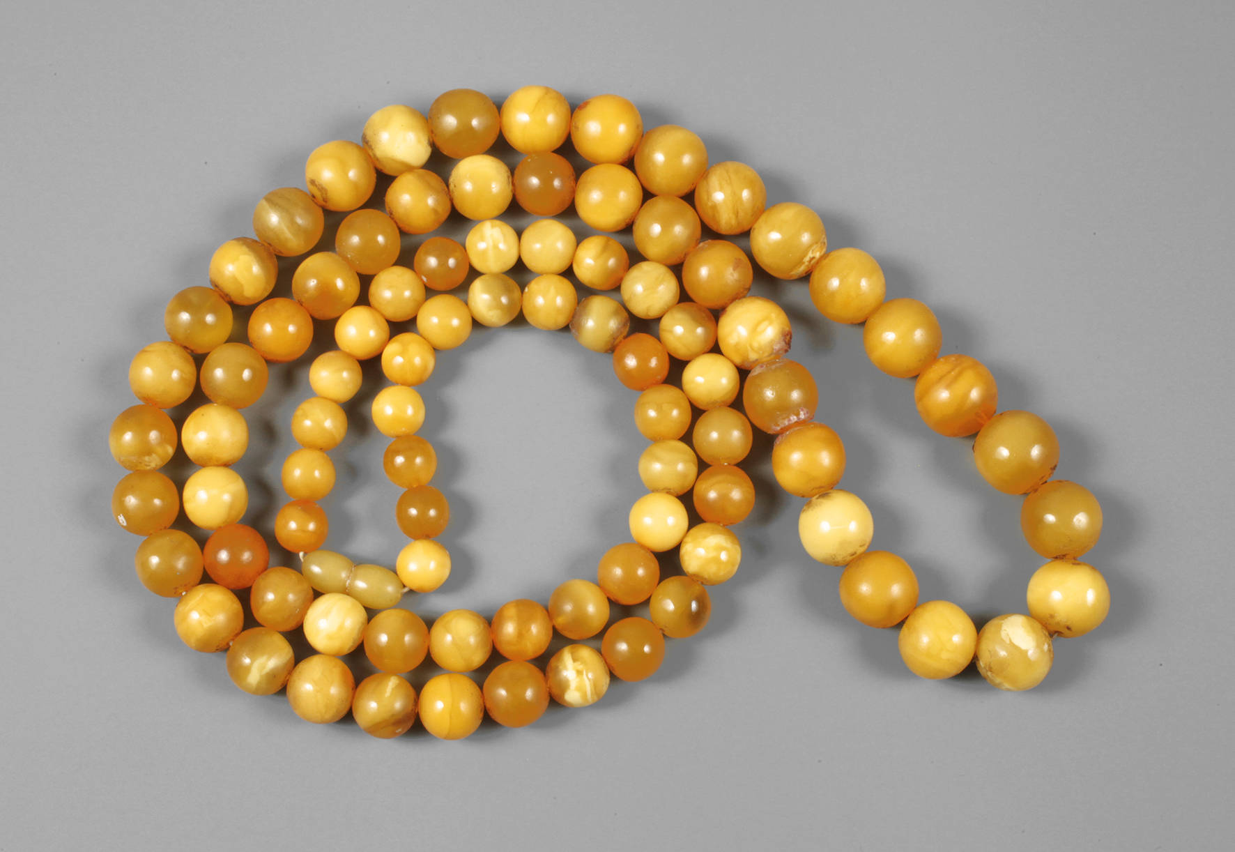 Lange Bernsteinkette Butterscotch