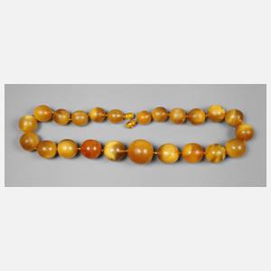 Große Bernsteinkugel-Kette Butterscotch