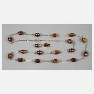 Bernsteinkette und -ohrstecker