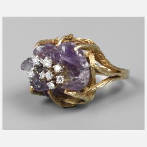 Designring mit Amethyststufe