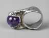 Hoher Silberring mit Amethyst